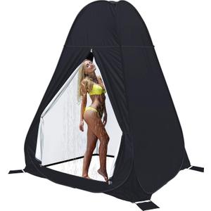 anngrowy Shower Privacy Tent, 7FT Extra Large Pop Up Toilet Tent, Portable Outdoor Bathroom Shower Enclosure, Privacy Shelter for Changing Camping Hiking Beach Dressing, Fishing, UPF50+