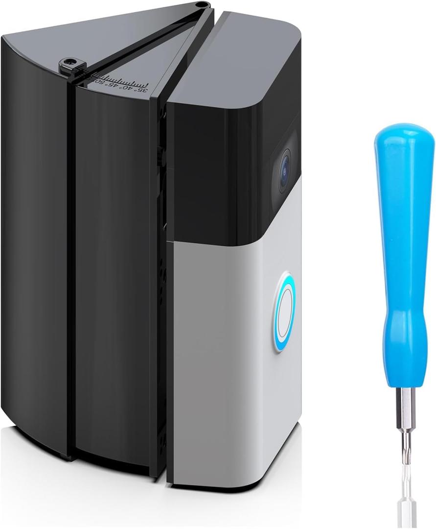 Adjustable 30 to 55 Degree Doorbell Angle Mount Compatible with Video Doorbell 1/2/3/4/(2020 Release)/Battery Doorbell Plus/Pro, Doorbell Camera Door Mount Wedge Kit for House