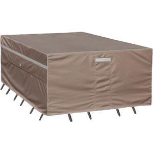 Garden Balsam Heavy Duty Waterproof Patio Furniture Covers,Fade Resistant Outdoor Table and Chair Covers Rectangular 126" Wx 63" D x 28" H Brown