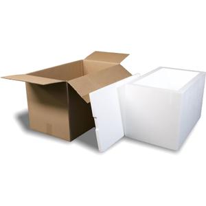 Robin II EPS Foam Ice Chest (Outside Dimensions: 24.5x14.5x15.75) with Shipping Box - 1 Pack. Protective, Thermal, Insulated, Biodegradable, Recyclable, Shipping/Storage, White, 208-001/002