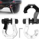 3/4" D Ring Separate Shackles, 52,910lbs Break Strength Easy Open Towing Winch Shackles, Heavy Duty Shackles with 7/8" Screw Pin for Tow Strap Winch Off Road Vehicle Recovery, Blackwhite