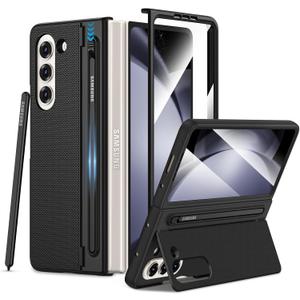 Maxdara for Z Fold 5 Case with S Pen Holder, Galaxy Z Fold 5 Case with Hidden Foldable Kickstand and Built-in Screen Protector, Slim Shockproof Phone Cover, Black