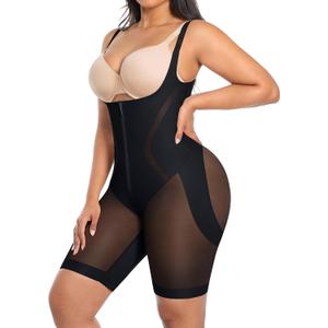 SHAPELLX Fajas Colombianas Shapewear for Women Tummy Control Butt Lifting Bodysuit Back Smoothing Body Shaper Shorts, Large 