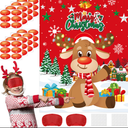 Pin Deer Game 24 Player Holiday Party Games for Family, Pin The Nose on The Reindeer, Christmas Party Favors & Activities