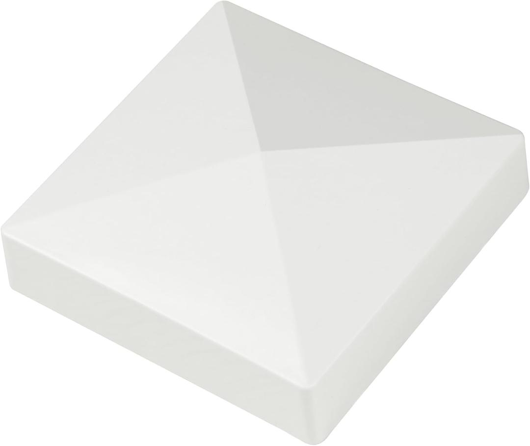 4" 4" Vinyl Fence Post Cap, Pyramid Style Caps for 4.0Wood Fence Post, Suitable for Lamp, Deck, Mailbox, 4 Packs