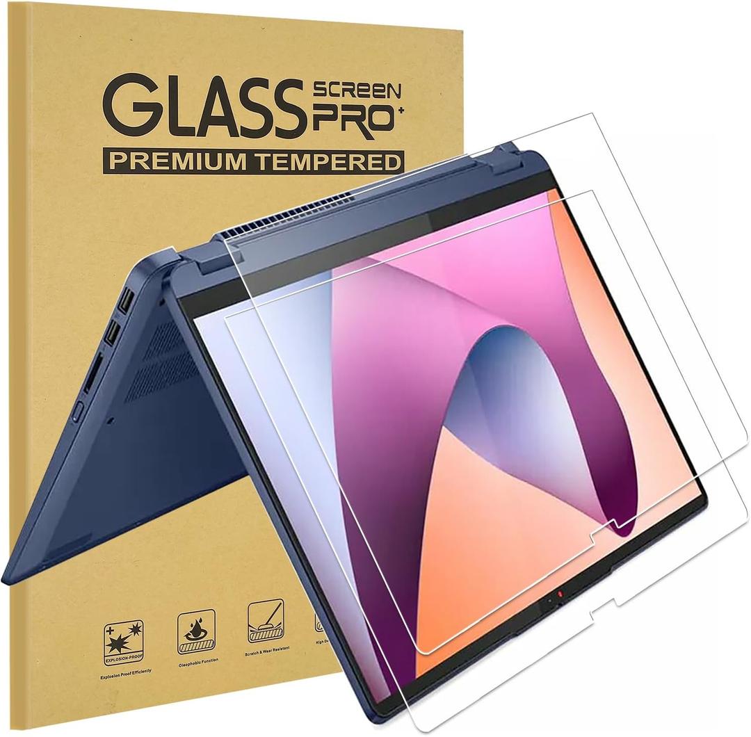 KEANBOLL 2 Pack Tempered Glass Screen Protector for Lenovo Ideapad Flex 5 / 5i 14 2-in-1 & IdeaPad 5 / 5i / 5x 14 2-in-1 & Flex 5i Chromebook Plus Touchscreen Laptop, (14 inch) - 9H Scratch Resistant