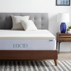LUCID 2 Inch Traditional Foam Mattress Topper Ventilated & Breathable Conforming Support Full size
