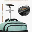 Hynes Eagle Rolling Backpack 42L Backpack with Wheels Airline Approved Carry on Luggage Laptop Travel Suitcase Bag for Women Men Mint Green