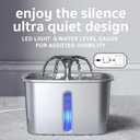 Veken Innovation Award Winner Stainless Steel Cat Water Fountain, 95oz/2.8L Automatic Pet Fountain Dog Water Dispenser with Replacement Filters & Silicone Mat, Gifts for Christmas, Cats, Dogs (Silver)