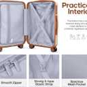 3 Piece Luggage Set, Lightweight Hardshell Large Checked Suitcase TSA Lock, Beige (20in/24in/28in)