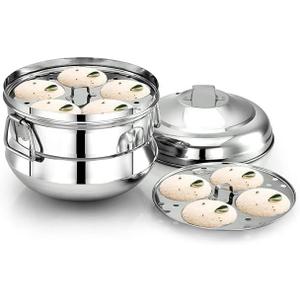 Export Quality Premium Stainless Steel Idli Maker with 3 Plates | Heavy-Weight 13 Big Idli Cooker | Elegant Silver Idli Steamer & Multipurpose Idli Pot. (Pack Of 1)