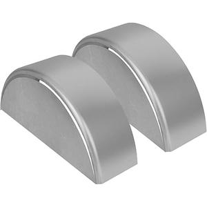Steel Round Single Axle Trailer Fenders with Back Plate – Fits 14” to 16” Wheels – 32" x 9" x 15" – Made in USA (2 Pack)