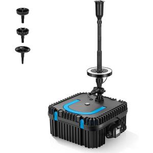 VIVOHOME 900GPH RGB Pond Filter Fountain with 6W LED Lights, 80W Submersible Water Pump with Multi-Stage Filtration for Koi Ponds, Waterfalls, Outdoor Water Features