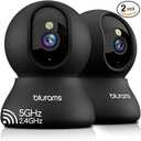 blurams 5G Indoor Cameras for Home Security, 2K Pet Camera with Phone App, 360° PTZ Home Cam w/DualBand WiFi6, 2Way Talk, Free Human/Sound Detection, Motion Tracking, Night Vision, Works with Alexa