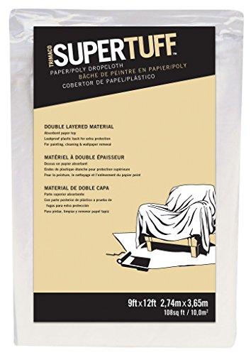 Trimaco 02301 9' X 12' SuperTuff Paper & Poly Drop Cloth