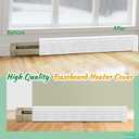 5 Ft Baseboard Heater Cover with Left and Right End Caps White Baseboard Radiator Covers for Bathroom Hydronic System