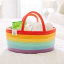 OrganiHaus Rainbow Nursery Storage Basket, Cotton Rope Toy & Diaper Caddy Organizer with Handles, Baby Diaper Organizer, Foldable Design, Machine Washable, Ideal for Baby Room & Laundry