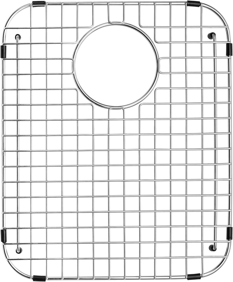 Serene Valley Sink Bottom Grid 14-1/16" x 17-1/4, Rear Drain with Corner Radius 2", Sink Protector SVM1417R, Medium