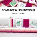 American Mahjong Game Set, Portable Carrying Bag,Acrylic 160 Tiles,Western Mahjong Tiles Set,Complete Ma Jong Set (Rose Red)