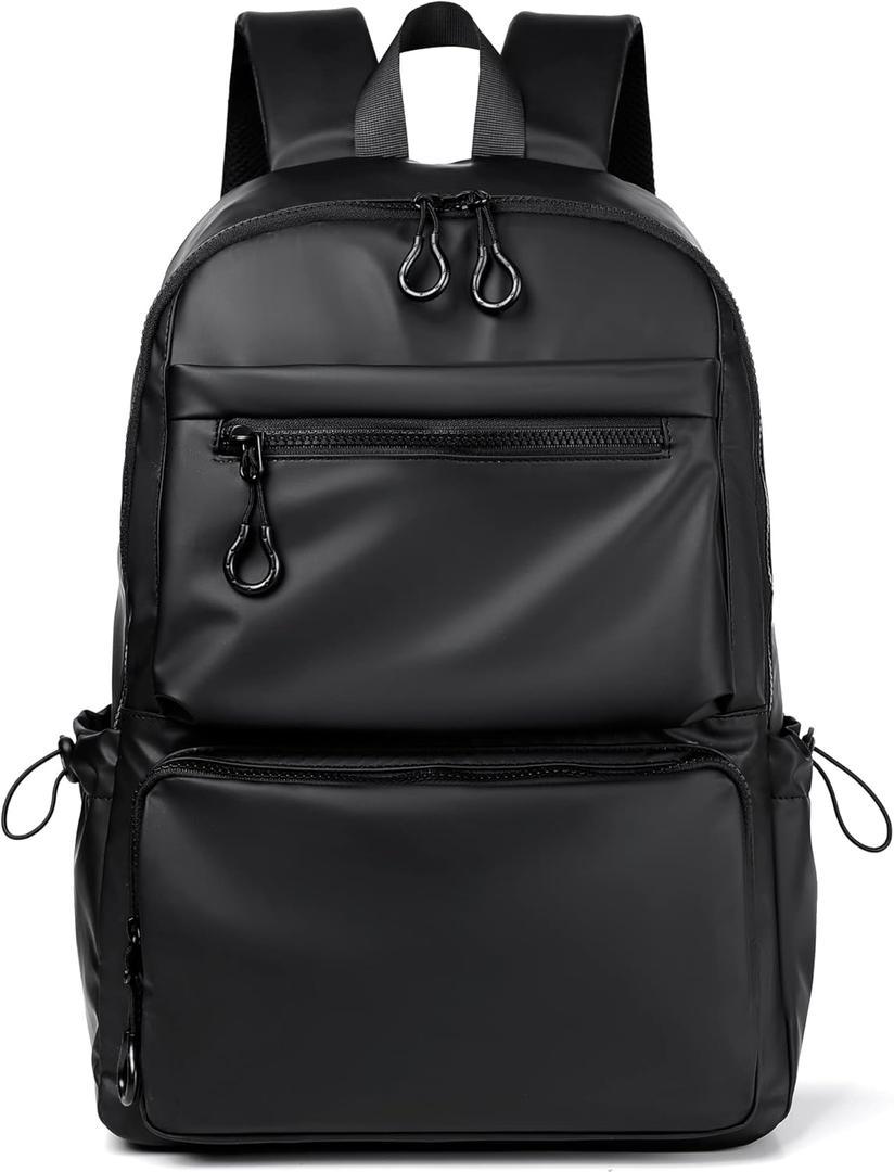 Jranter Casual Hiking Daypack Waterproof Bookbag Simple School College Bag Laptop Backpack Large Capacity, Black