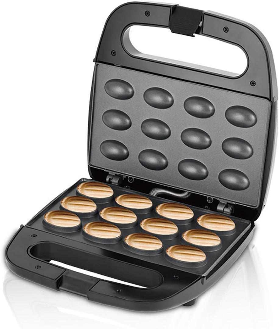 Walnut Cookie Maker, 12 Non Stick 110V Electric Oreshki Maker with Double Sided Heat, Automatic Temperature Control, Non Slip Feet, for Nut Cookies Make