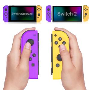 ProGamerX Wireless Switch Controllers for Switch 2,OLED,Lite,Gamepad with No Drift Joystick,Pro Grip,Dual Vibration,Wake-Up,Motion Control,Screenshot,Best Value Alternative,No NFC,Orange Purple