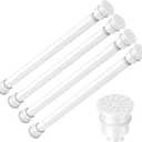 Fvonzon 4 Pack Small Tension Rods 12-19 Inch, Thin Tension Curtain Rods for Windows, Spring Rod for Closet, Cabinet & Kitchen, Mini Curtain Rod Tension Fit, Tiny Skinny Compression Rods White