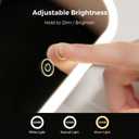 NEZZOE Lighted Makeup Mirror, Metal Table Mirror with Stand, 2000 mAh Rechargeable Vanity Mirror with 3 Colors and Brightness Adjustable, 12 Inch Light up Mirror