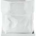 Nihow Ceramic Plant Pot: 6 Inch Planter with Drainage Hole & Square Saucer for Herbs/Plants, Bag Shape Design Flower Pot for Indoor & Outdoor Garden Decor - White