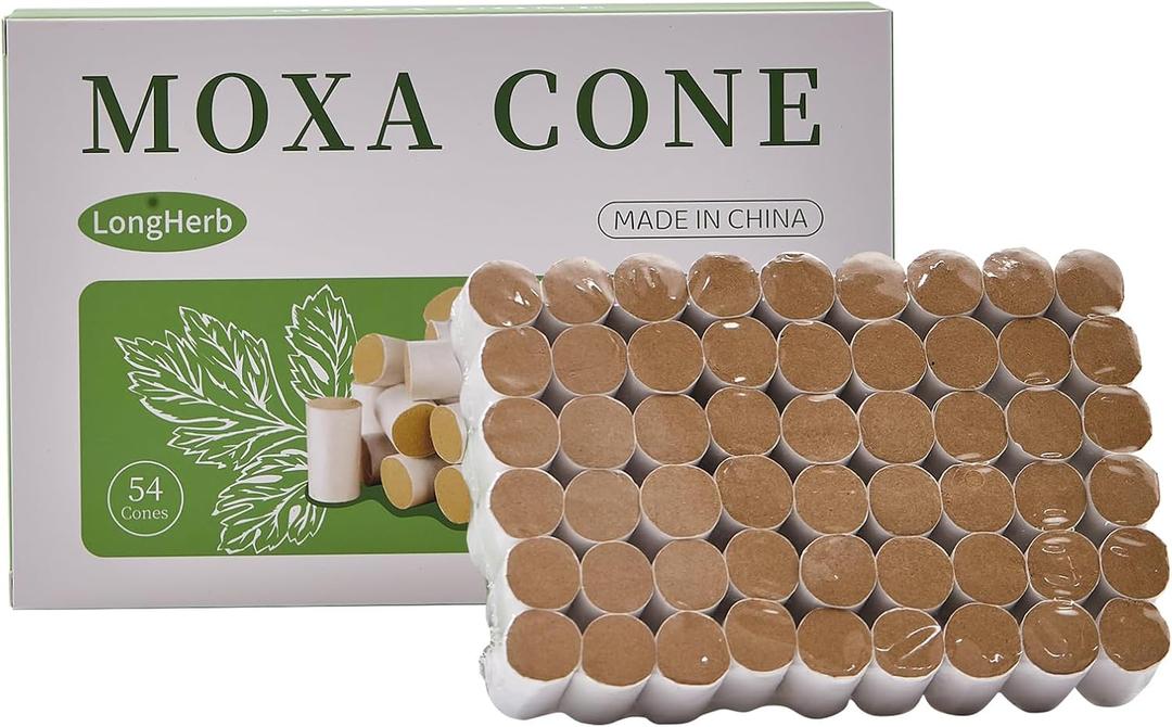 Moxa Sticks for Moxibustion  54 Rolls Sticks Pure Mugwort, 60:1 High-Purity Moxa Wool from 10-Year-Old MugwortNatural Moxa Cones for Waist Neck Knee Back Acupoint Care