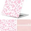 Compatible with MacBook Air 13 inch Case,2020 2019 2018 Release,(A2337 M1 A2179 A1932),with Touch ID and 2 Pack Keyboard Protectors,Laptop Plastic Hard ShellPink Cow