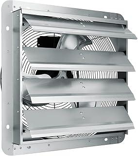Shutter Exhaust Fan, 20'' with Various Speeds, AC-motor, Wall Mount Attic Fan, Ventilation and Cooling for Greenhouses, Garages, Sheds, FCC