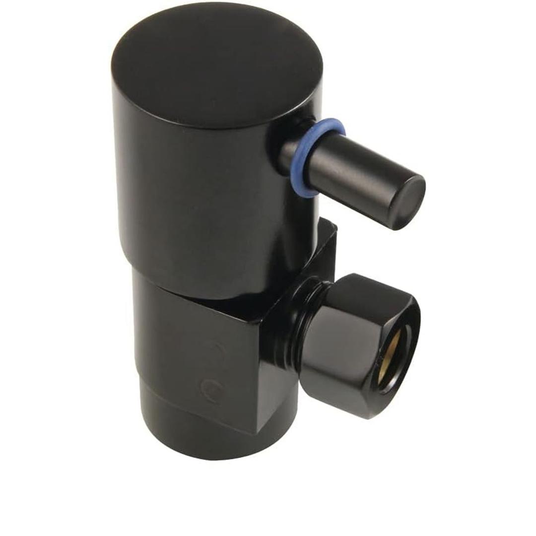 Kingston Brass CD43300DL Concord 1/2"IPS x 3/8"O.D. Anti-Seize Deluxe Quarter Turn Ceramic Hardisc Cartridge Angle Stop, Matte Black
