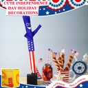 Poen 4th of July Table Centerpiece Decoration Mini Inflatable Tube Man Desktop Wacky Waving Tube Man for Patriotic Decorations USA Flag Party Favors Gag Gifts(Independence Day Style)
