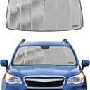 Windshield Sun Shade for Subaru Forester 2014-2018,with Eyesight Driver Assist,Front Window Sunshade Shield,2-in-1 Reflective Sun Shade,Silver for Summer, Black for Winter