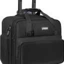 Rolling Laptop Bag Men Women with Wheels, Anti Theft Rolling Briefcase for 17.3 inch Laptop, Water Resistant Overnight Computer Bag Laptop Briefcase for Travel/Work/Business, Black