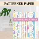 Whaline 60 Sheets Easter Pattern Paper Pastel Scrapbook Paper Double-Sided Collection Bunny Rabbit Egg Decorative Craft Paper For DIY Card Making Photo Album Junk Journal Decor, 5.5 x 8.3 Inch
