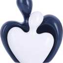 DOVDOV Blue and White Mini Ceramic Couple Sculpture, Romantic Love Decorative Statue, Couple, Blue Home Decor, Suitable for Dresser, Bookshelf, Office, Coffee Table Desktop Decoration.