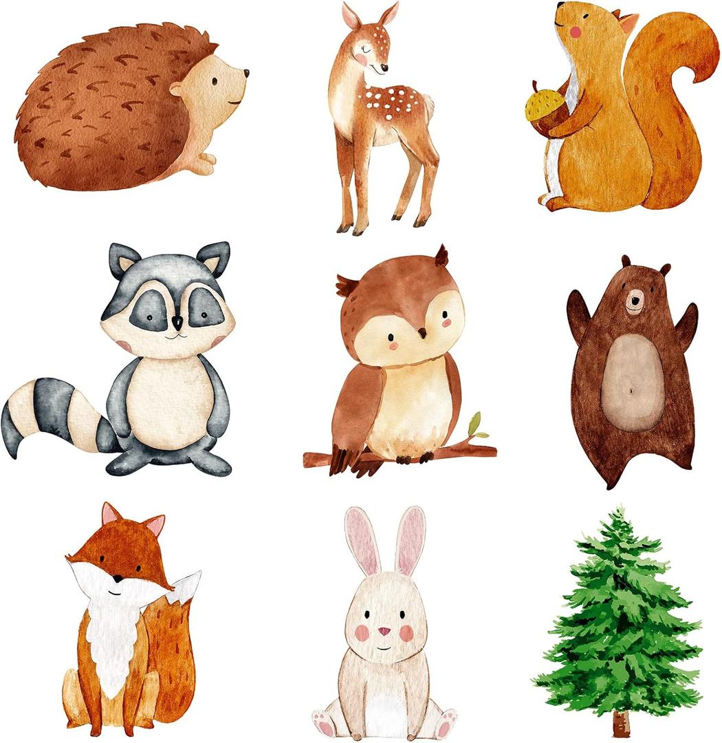 Honoson 45 Pcs Woodland Creatures Cutouts Woodland Animal Cutouts Forest Animal Centerpieces Theme Party Decorations Cake Toppers for Kids Baby Shower Favors Birthday Party Supplies