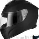 Favoto Full Face Motorcycle Helmet - Dual Visor, Anti-Fog Film Included, DOT Approved Adult Dirt Bike Helmet for Men Women (M(57-58cm/22.4-22.8inch), Black)