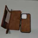 TwoHead Wallet Case Compatible with iPhone 15 Pro, Detachable Magnetic Phone Case, All-Round Protective Leather Phone Case with Card Holder,6.1 in, Brown