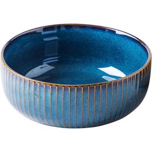 CSYY Salad Bowl 66 Oz, 8" Large Soup Bowls, Porcelain Round Serving Bowl Blue Decorative Bowl for Salad, Chip, Cereal, Fruits and Pasta (1pc)