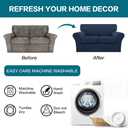 Turquoize 3 Piece Sofa Covers for 2 Cushion Couch Sofa Slipcover Soft Couch Cover for Dogs-Washable Sofa Furniture Covers with 2 Individual Cushion Covers, (2 Cushion Sofa, Navy)