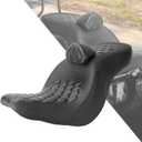 HDBUBALUS Motorcycle One-piece Seat Driver& Passenger Seat Fit for Harley Softail Low Rider FXLR FXLRS FXLRST 2018-later (#2 Seat w/Pad-Rhombus)