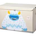 3 Sprouts Large Toy Chest for Kids with Lid and Handles - Collapsible Toy Storage Bin/Trunk/Box/Basket Organizer for Boys & Girls Playroom, Nursery, Yeti