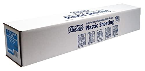 Film-Gard 625922 Construction Plastic Sheeting 10' Width X 100' Length X 4 mil thick, Clear
