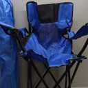 Shellwei 2 PCS Folding Camping Chair with Cupholder and Carry Bag Regular Size Colorful Breathable Portable Lightweight Lawn Chair with Side Pocket for Fishing Hiking Beach Outdoor Activity (Blue)