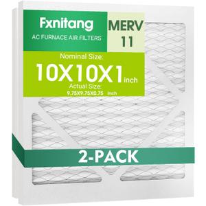 (2 Pack) 10x10x1 Air Filter, MERV 11 MPR 1200 & FPR 7, Pleated Air Filter (Actual Size: 9.75"x9.75"x0.75")