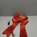 24'' 40LED Christmas Wreath Bow, Glitter Red Bow for Front Door Wreath Home Indoor Outdoor Decorations