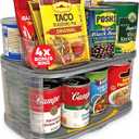 Mighty Susan Kitchen Organizer for Canned Goods: 2-Tiered Robust Turntable Organizer for Cabinet/Pantry. Steel Reinforced Holds Up To 30 lbs. Rotates 360 for Maximum Visibility. Includes 4 Bonus Bins